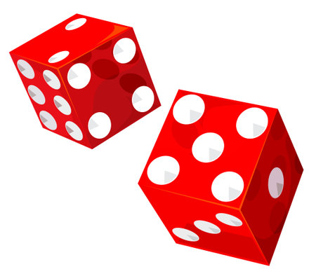 Casino dice. Vector without gradients and transparencies.のイラスト素材