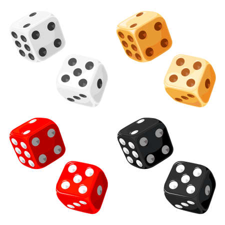 Dice. Vector without gradients and transparencies.のイラスト素材