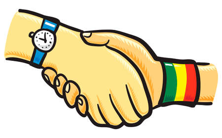 Friendship, handshaking. Without gradients and transparencies.のイラスト素材