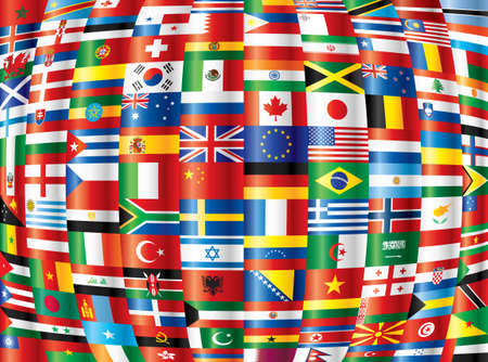 International. 130 country flags.のイラスト素材