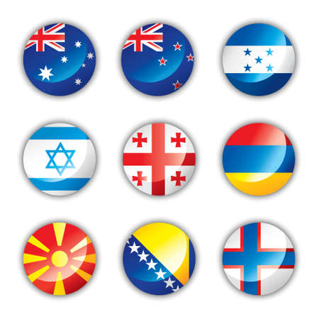 Glossy button flags - Mixのイラスト素材