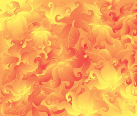 Flowers background yellow - orangeのイラスト素材