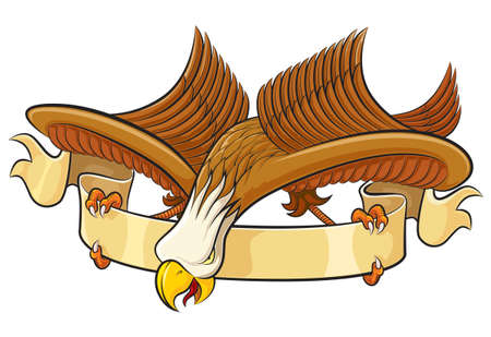 Eagle with bannerのイラスト素材