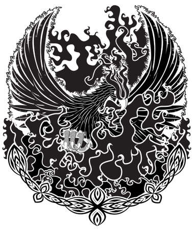 Phoenix.  b& w version without gradients.のイラスト素材