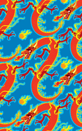 Dragons seamless pattern. のイラスト素材
