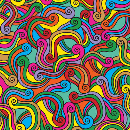 Moving colorful spirals seamless pattern. Swatch pattern のイラスト素材