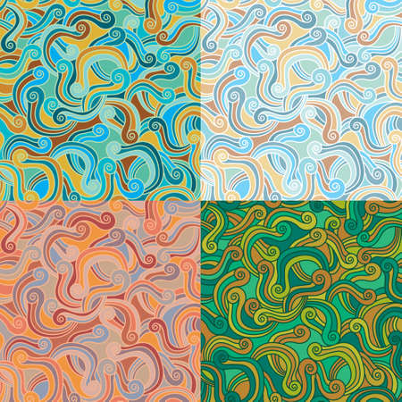 Seamless pattern in four color variations, each in separated layer. Swatch pattern のイラスト素材