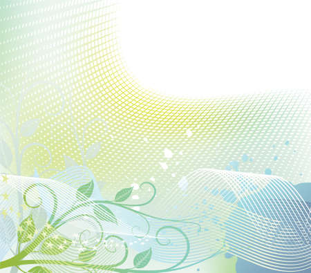 Floral halftone background. のイラスト素材