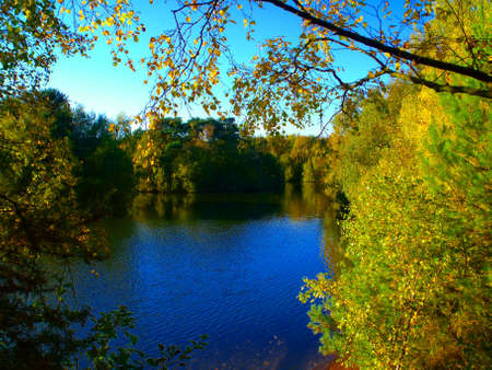 Swanholm in Fall Lincolnshire Englandの写真素材