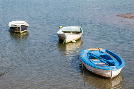 Sinners boats in the San vicente de la Barquera harbor.の写真素材