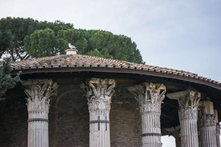 Temple of Hercules Victor in the Rome's Boario Forumの写真素材