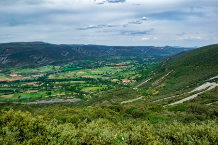 Valdivieso Valley in Las Merindades de Burgos, from the port of Mazorra. Castilla y Leon, Spain.