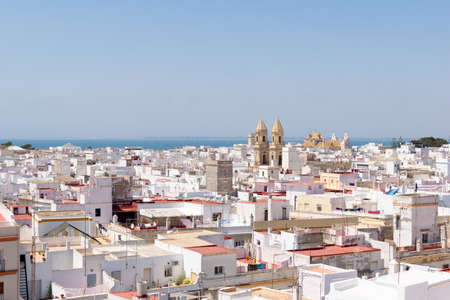 Cadiz Aerial view of the city on a sunny day. Andalusia, Spainの写真素材