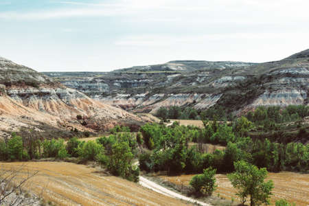Landscape of Las Torcas in Burgos. Castilla y Leon, Spainの写真素材