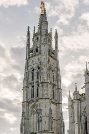 Gothic cathedral towers of Saint Andre in Bordeaux, New Aquitaine, Franceの写真素材