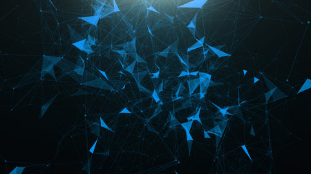 Abstract blue plexus white line watch background