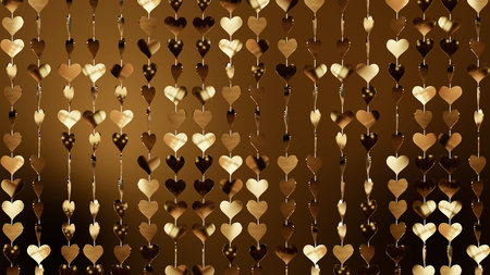 Animated background of golden hearts watch