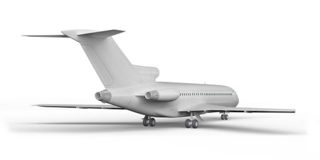 Passenger plane BOEING 727 3D render on a white background