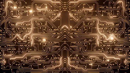Abstract crypto backround of gold circuitの写真素材