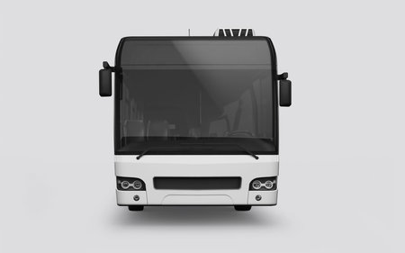 3D render of a bus on a white backgroundの写真素材