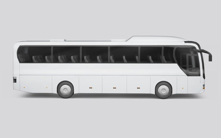3D render of a bus on a white backgroundの写真素材
