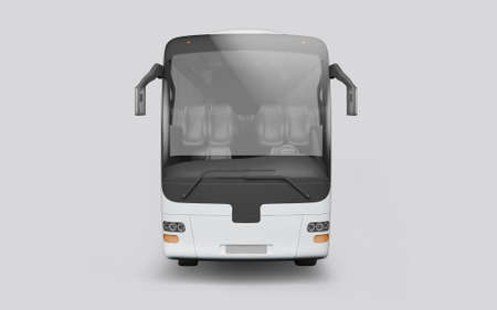 3D render of a bus on a white backgroundの写真素材