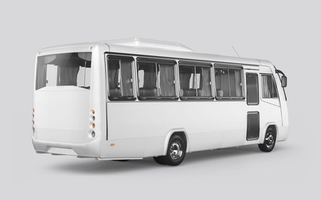 3D render of a bus on a white backgroundの写真素材