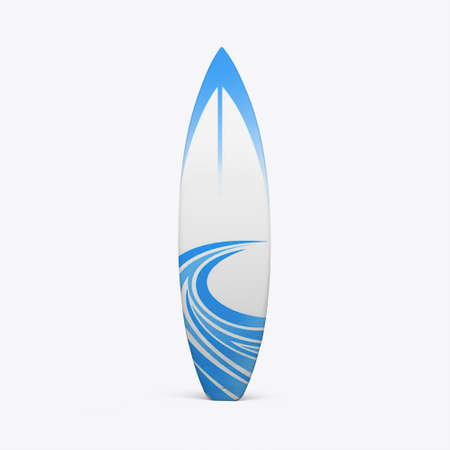 3D render of a surfboard on a white backgroundの写真素材