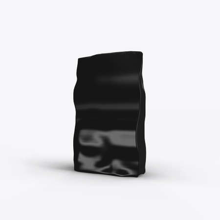 3d rendering of a black jar of sports nutrition on a white backgroundの写真素材