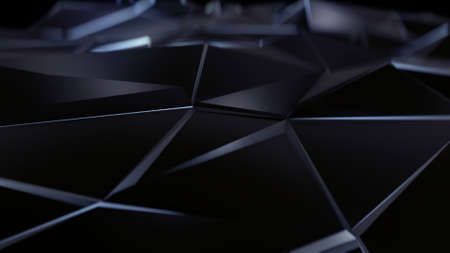 Black abstract low poly triangle backgroundの写真素材