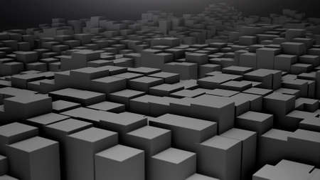 3D render Digital background of the many grey squaresの写真素材