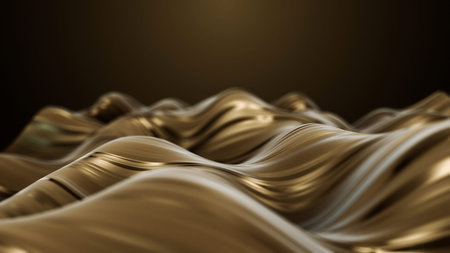3d render Golden glamour caramel abstract background