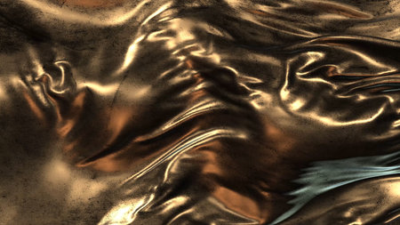 3d render grunge abstract of gold wavesの写真素材