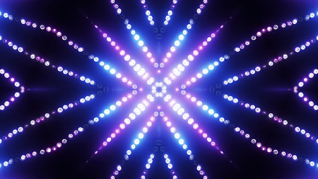 3d render blue-violet circle led background