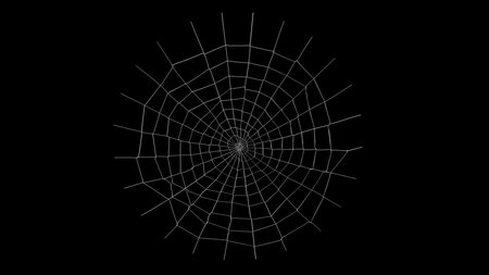 3d render abstract halloween spider web on black background