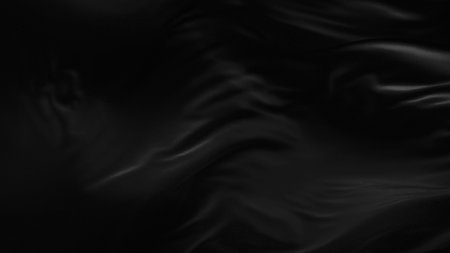 3d render of black silk developing fabricの写真素材