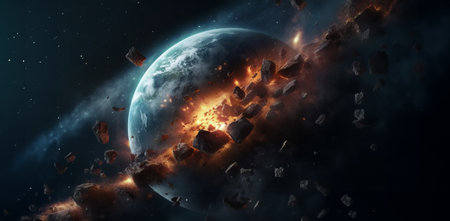 Red-hot asteroids are flying to Earthの素材