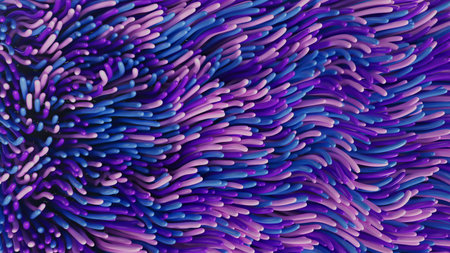 3 render Background of pink and blue abstract anemonesの写真素材