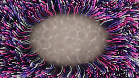 3d render Frame of anemones on the ocean floorの写真素材