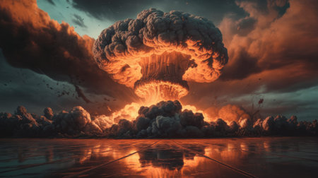 Dramatic Nuclear Explosion A Stunning and Unforgettable Visual Impact and Effect on the Worldの素材