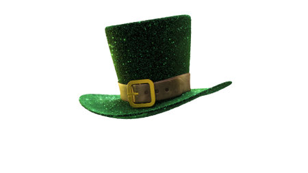A Sparkling Green Leprechaun Hat that is perfect for all kinds of festive celebrationsの写真素材