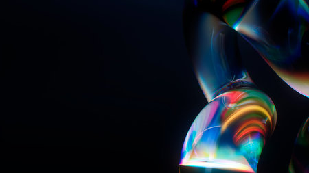 An Abstract Representation of Colorful Bubble Reflections Set Against a Dark Background