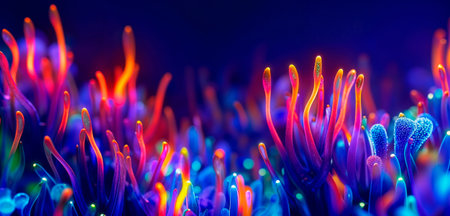 A breathtaking and vibrant abstract glowing coral landscape that captivates and inspires viewersの素材