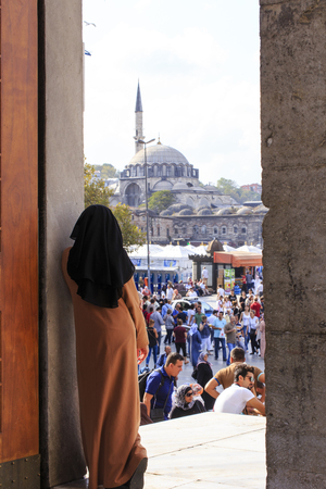 View from New mosque (Yeni Cami). Istanbu, Turkey. September 2014のeditorial素材