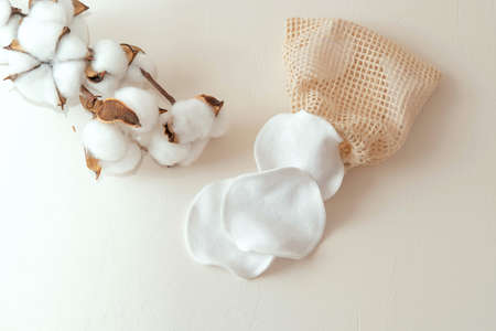 reusable cotton makeup remover discsの写真素材