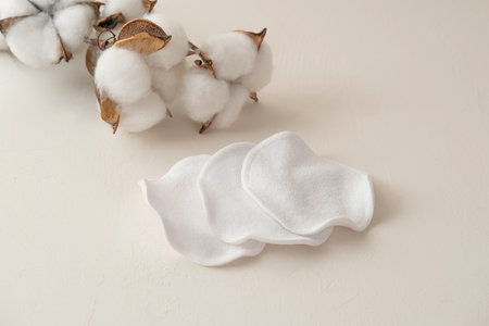 reusable cotton makeup remover discs and caring for natureの写真素材