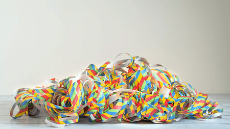 bright colored confetti on a white background