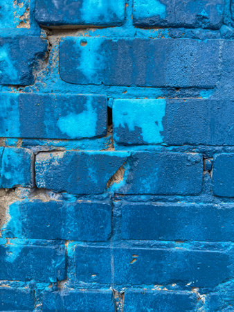 Blue brick wall background , blue brick textureの写真素材