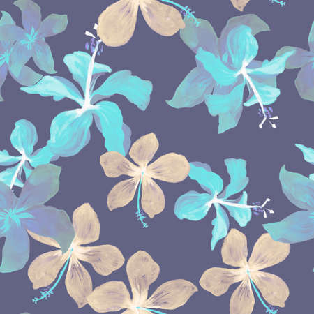 Coral Tropical Background. Pink Seamless Vintage. Black Pattern Foliage. Gray Flower Painting. Drawing Plant. Decoration Art. Drawing Leaf. Isolated Plant.の写真素材