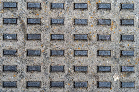 Rectangular shapes on metal rusted surface with patterns and cracks - high quality texture / backgroundの写真素材